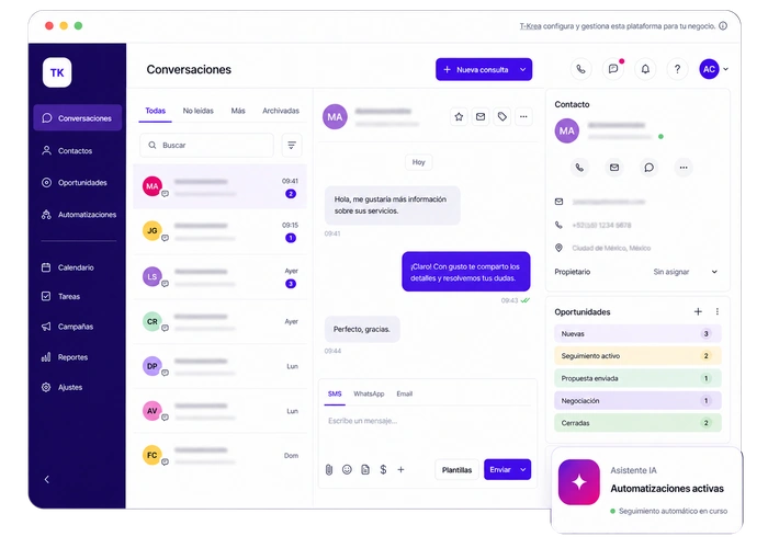 Plataforma de gestión CRM y automatización